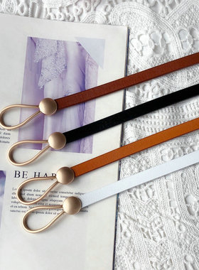 真皮材质柔软女圆扣打结韩版百搭