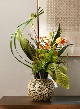 中古摆件高级感客厅金贝竹制花器