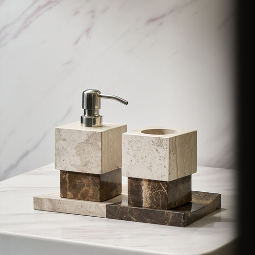 酒店样板间大理石卫浴洗漱台套装浴室洗手台托盘卫生间摆件装饰品 - 图1