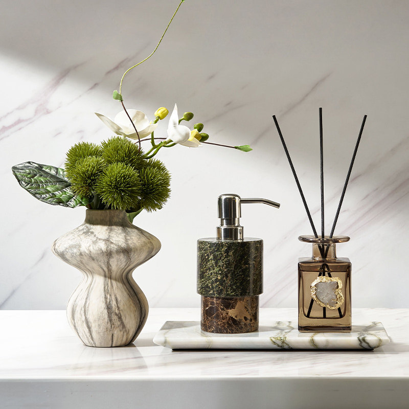 民宿酒店卫生间洗漱台摆件法式小众风大理石洗手液瓶香薰托盘组合,淘宝优惠券,粉丝福利购,淘宝优惠卷