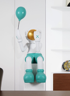 宇航员落地摆件玻璃钢太空人雕塑