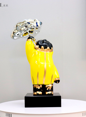 卡通抽象艺术风创意装饰人物雕塑