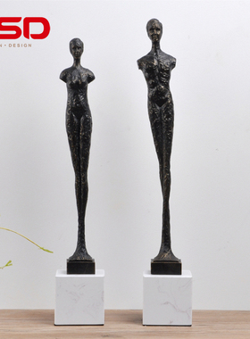 会所别墅铸铁客厅摆件人物样品房