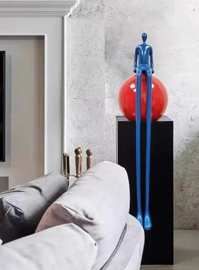 酒店大堂高级感迎宾抽象长腿人物创意轻奢售楼处软装落地装饰摆件