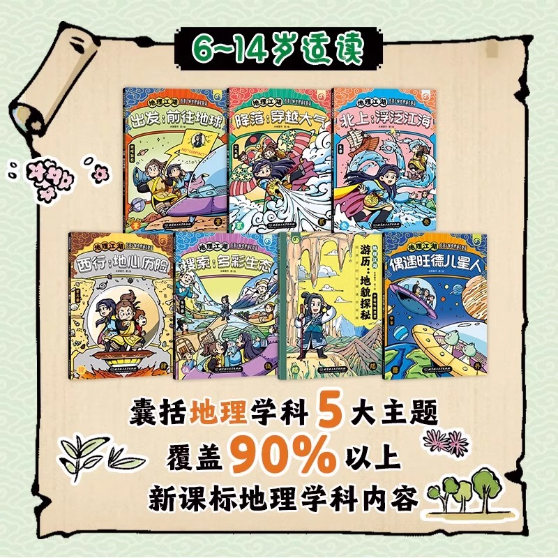 地理江湖全7册给孩子的地理通关秘籍这就是地理来了米莱童书6-14岁适读学习不容易给你超能力江湖系列漫画科普故事书-图1