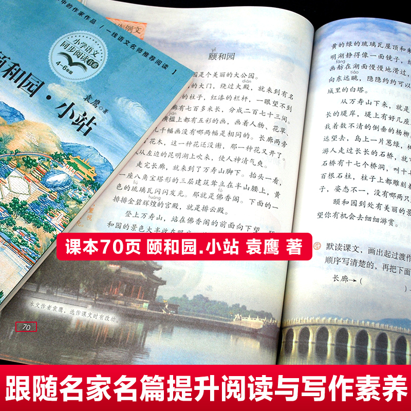 正版袁鹰颐和园小站散文集童诗歌四年级下册课外书必读老师推荐经典小学语文同步阅读统编教材配套大字彩图儿童版课文作家作品系列 - 图2