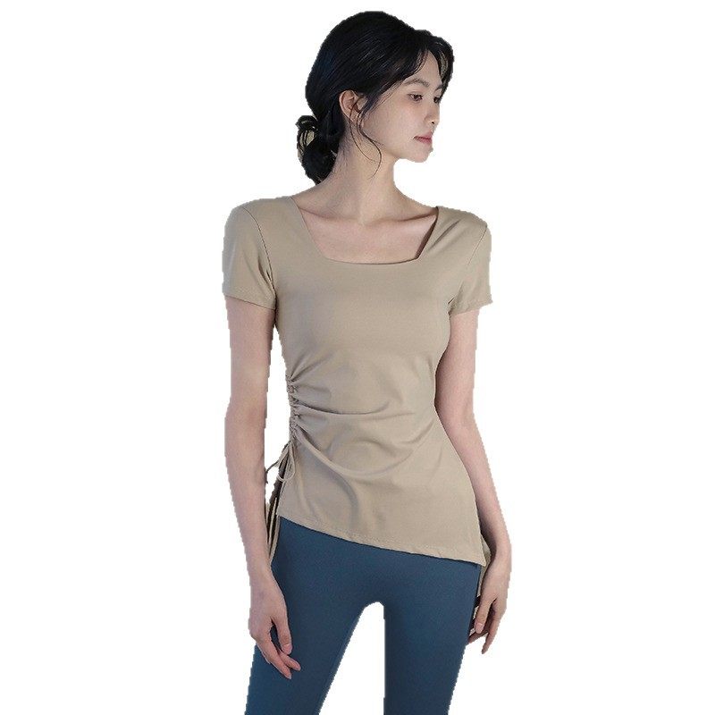 夏季速干透气运动健身训练女上衣带胸垫短袖T恤普拉提瑜伽服上衣,淘宝优惠券,粉丝福利购,淘宝优惠卷