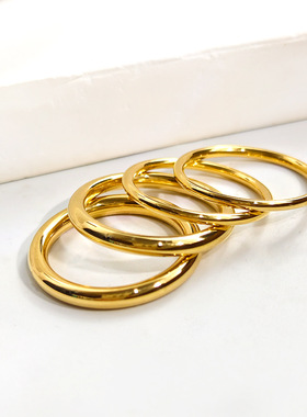 不锈钢素圈戒指女小众高级感