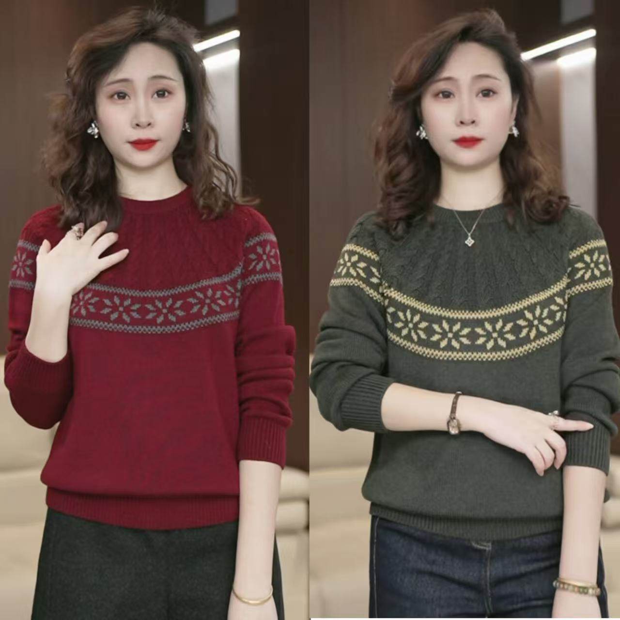 【新年羊毛衫】重工麻花毛衣女打底费尔岛提花复古秋冬针织衫3795,淘宝优惠券,粉丝福利购,淘宝优惠卷