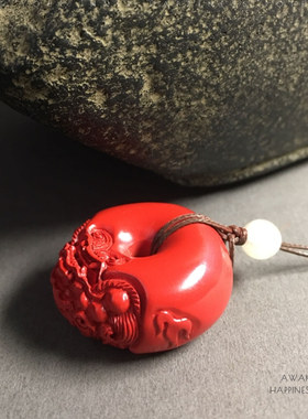 【貔貅平安扣】醒福斋朱砂项链吊坠毛衣链招财本命年礼物护身国风