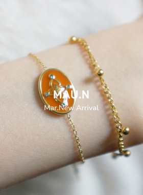 Mau.N法式度假风缪斯女神希腊神话滴釉复古轻奢小众手链ins风生日