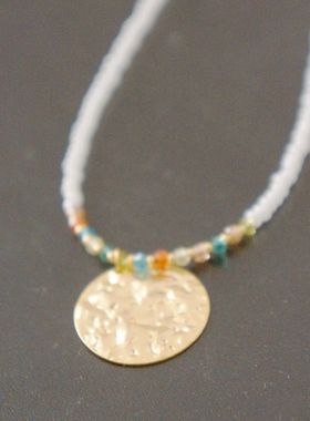 原创米珠天然锆石女小众项链白色