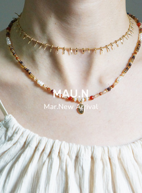 小众复古项链锆石欧美度假女