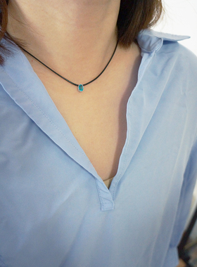 托帕石水绿色原创颈链帕拉伊巴色