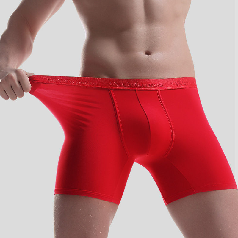 龙年本命年男士内裤男冰丝加长款防磨腿红色透气速干平角裤大码,淘宝优惠券,粉丝福利购,淘宝优惠卷