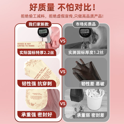 【玫瑰花香垃圾袋】特厚抽绳家用手提式加厚办公室用塑料袋免撕 - 图1