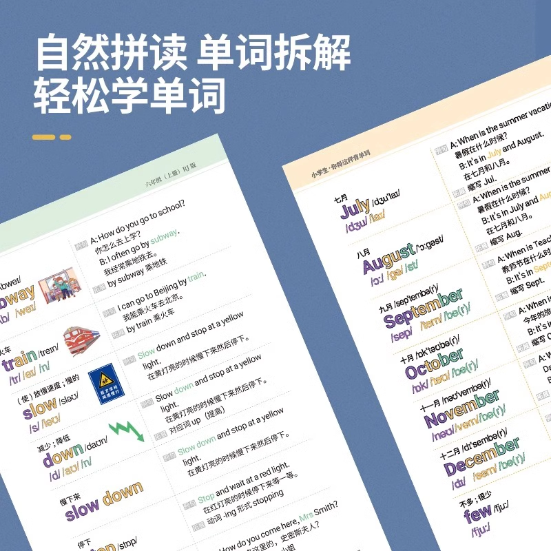 小蓝本小学英语单词汇总表人教译林版小学生你得这样背单词三到六年级下上全册英语汇总表速记单词句子同步有声书视频讲解