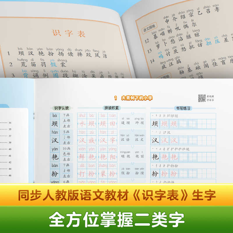 2025新版【二类字字帖】华夏万卷小学一年级二三年级上册下册语文同步练字帖人教版字帖四年级五年级三步写好规范字二类生字练字帖