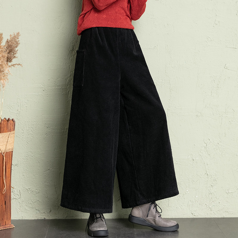 灯芯绒阔腿加绒加厚高腰裙裤棉裤 阿玛杰斯温休闲裤