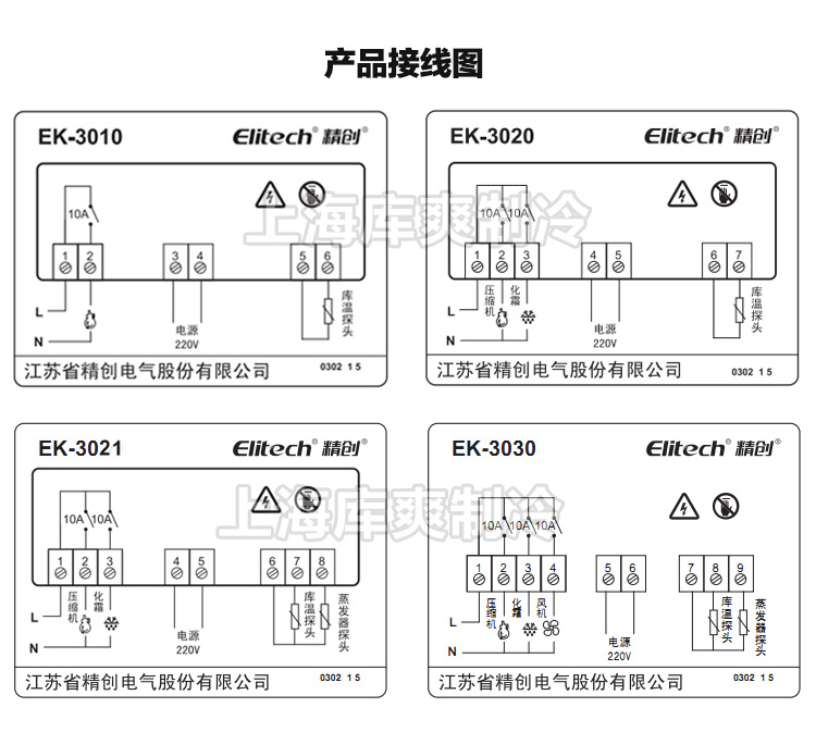 精创EK30-10 3021 3030智能数显液晶冷库温度控制器带探头温控器 - 图3