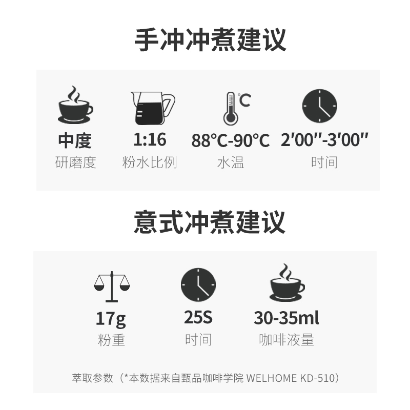 咖啡小镇美式风味探寻系列精品意式拼配咖啡豆新鲜烘焙黄波旁100g