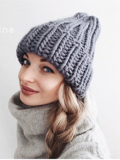 Winter woman knitted hat cap autumn and winter knitted hat women