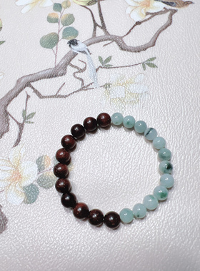 原创自制天然小叶紫檀花奇楠翡翠寿山石搭配木质手串手链情侣手链