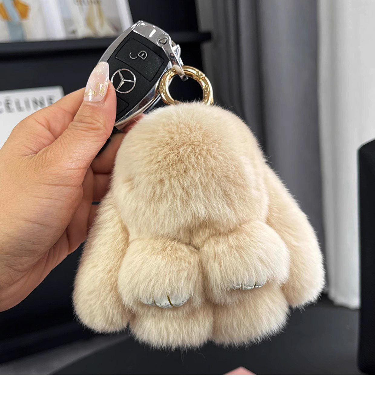 日韩獭兔毛绒绒小兔子公仔手机挂件包包挂饰车钥匙扣毛绒玩偶车挂,淘宝优惠券,粉丝福利购,淘宝优惠卷