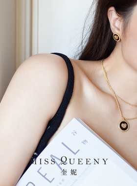 MissQueeny黑玛瑙麻花女长链