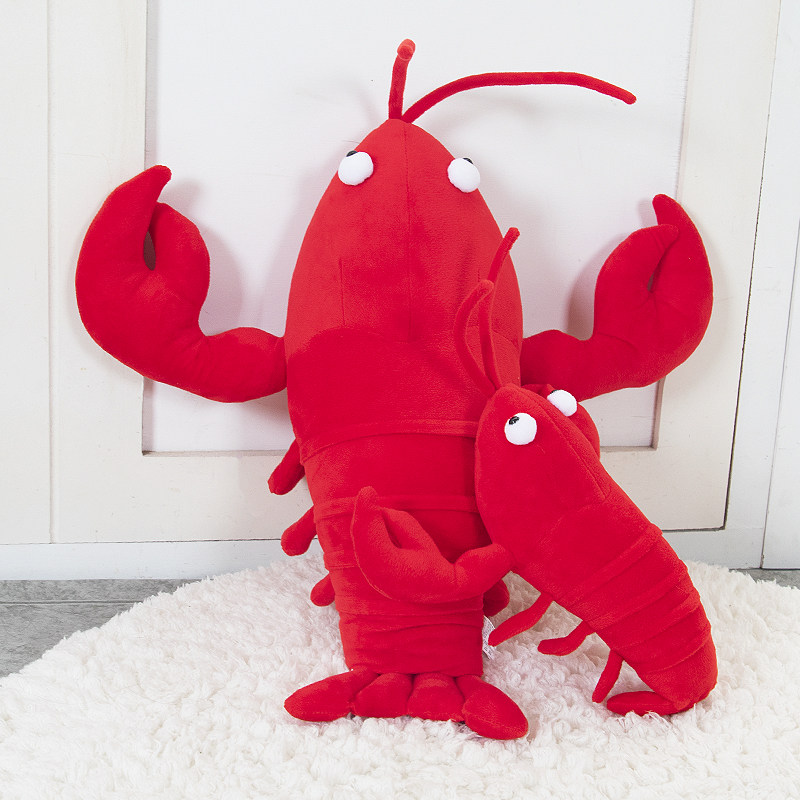 小龙虾毛绒玩具公仔龙虾抱枕可爱仿真玩偶海鲜娃娃摆件生日礼物萌