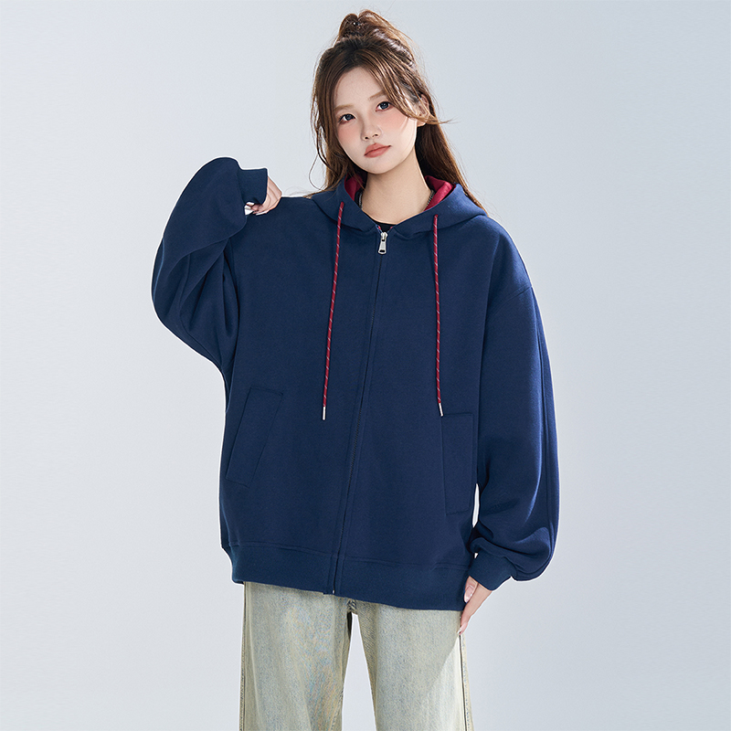 2025优续美式重磅开衫卫衣男女春秋季潮牌痞帅连帽外套 - 图3