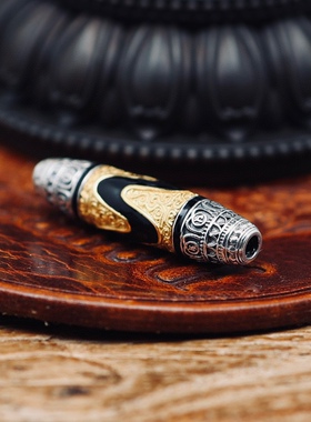 925银鎏金工艺虎牙 银珠吊坠珐琅珠国风