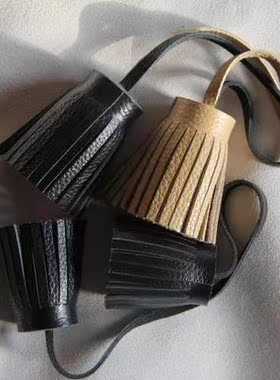 大牌风新品双头双带儿超萌胖胖大流苏牛羊皮糖果色黑色多色可选