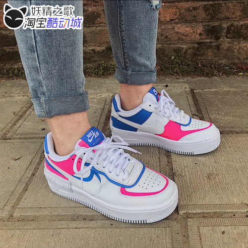 妖精之歌 Nike耐克 AF1解构女子空军低帮蓝粉拼接 CU3012-111-图0