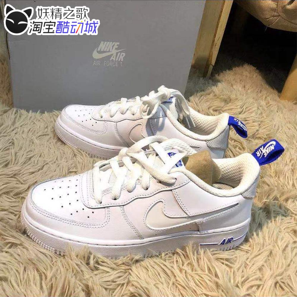 妖精之歌 Nike Air Force 1 AF1空军一号白蓝3M反光 DD3227-100 - 图0