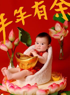 儿童影楼摄影仿真荷花荷叶道具