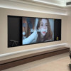 Built-in 75/85-inch TV niche built-in custom suspended TV background wall stainless steel metal cabinet 100
