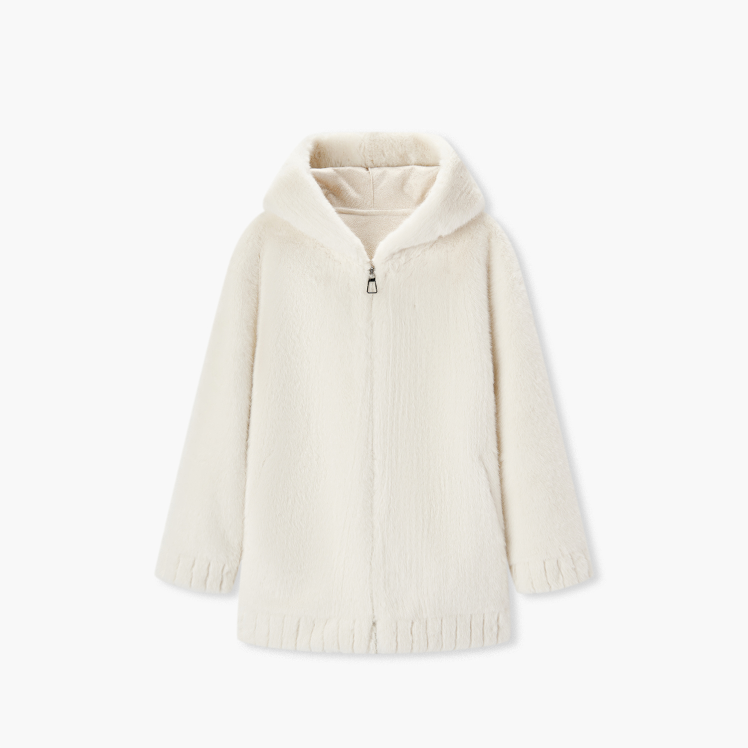 爱居兔短外套女冬季新款高级感连帽防风保暖大衣 - 图3