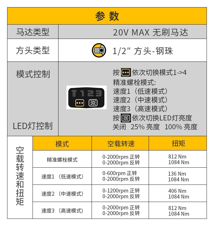 得伟20V无刷冲击扳手DCF894升级版DCF892大扭矩800牛米汽车拆卸