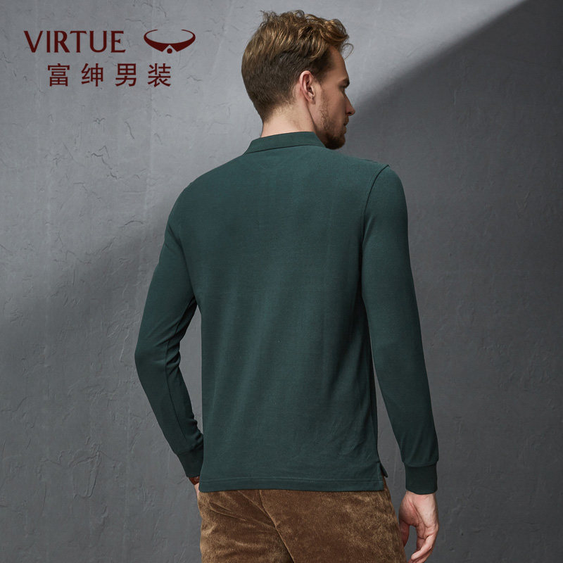 富绅纯棉翻领长袖商务休闲款polo衫 富绅T恤