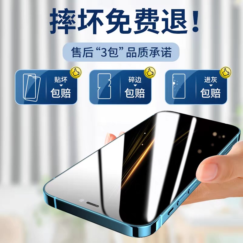 适用苹果13/12Pro防窥膜iPhoneXsMax钢化膜11手机360度防窥x/xr膜 - 图2