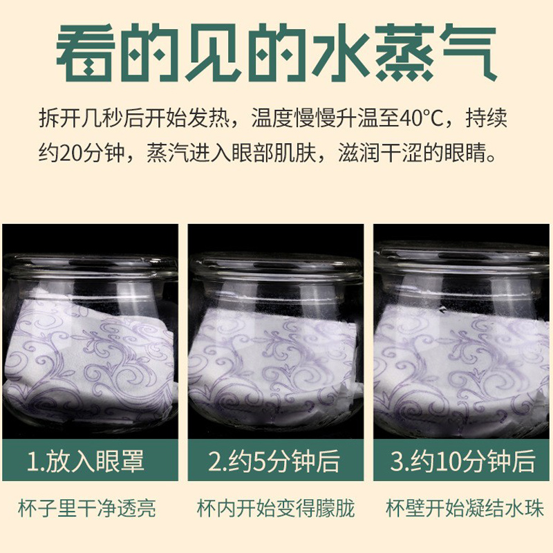 南京同仁堂艾灸SPA蒸汽眼罩发热热敷明目护眼贴男女上班安神眼贴 - 图1