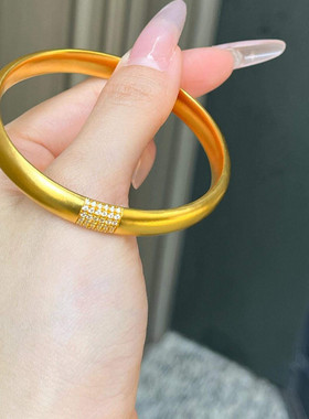 老铺金包银镶钻花开富贵手镯