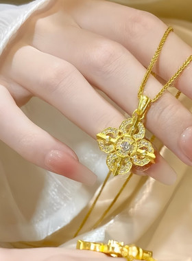 手工坊金包银十字金刚杵锁骨链