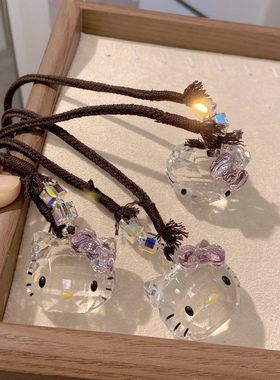水晶KT猫项链毛衣链施华洛元素可爱女孩项链生日礼物