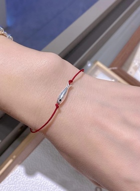 红绳纯银小鱼新年本命年锦鲤女款手链国风手绳简约百搭叠戴礼物