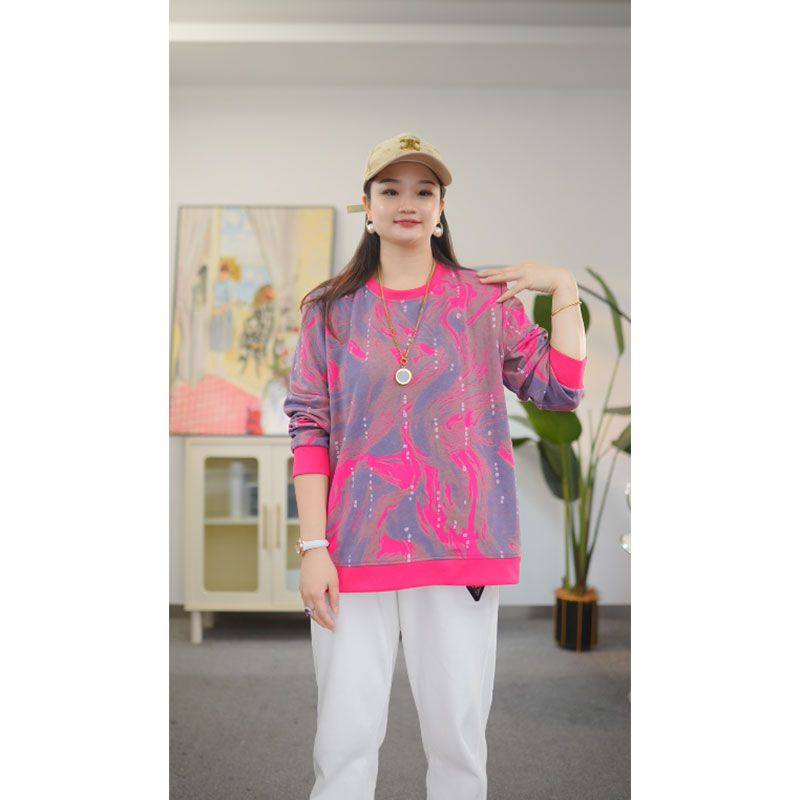 大码女装秋季新款长袖卫衣230斤胖妈妈休闲风宽松显瘦外穿T恤上衣,淘宝优惠券,粉丝福利购,淘宝优惠卷