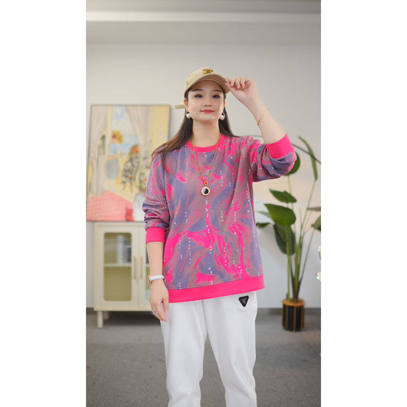 大码女装秋季新款长袖卫衣230斤胖妈妈休闲风宽松显瘦外穿T恤上衣,淘宝优惠券,粉丝福利购,淘宝优惠卷