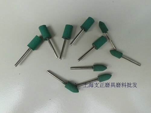 带柄橡胶弹性磨头3*4-3*12mm 柄径3圆柱型平形海绵抛光橡皮绿平头 - 图2
