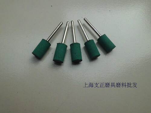 带柄橡胶弹性磨头3*4-3*12mm 柄径3圆柱型平形海绵抛光橡皮绿平头 - 图1